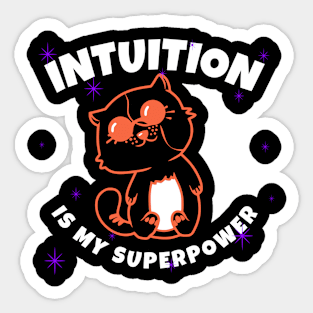 Intuitive Black cat in sunglasses Sticker